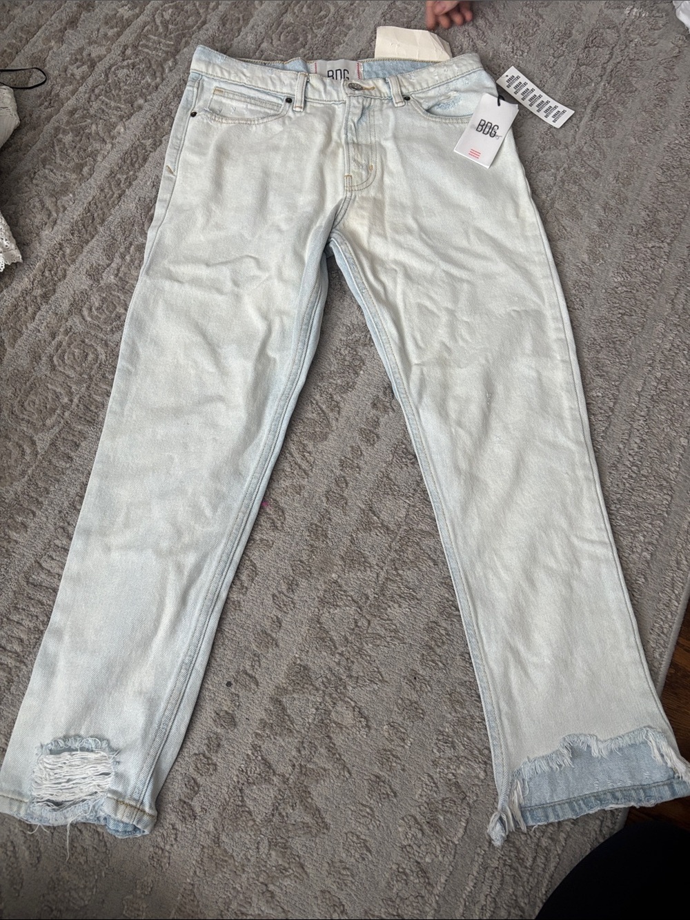 BDG Pale Light Blue High-Rise Denim Jeans with Brand Tag